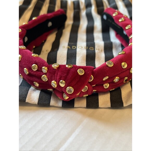Lele Sadoughi Petite Velvet Knotted Crystal Studs Headband  display picture 3